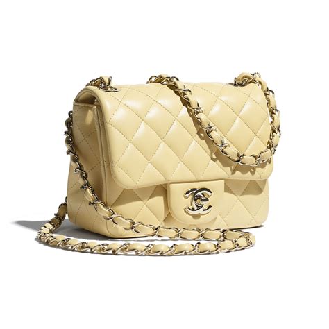 chanel mini flap yellow